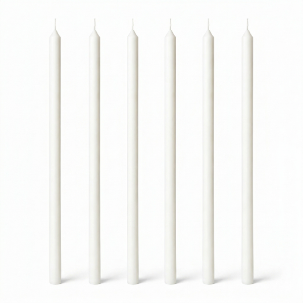 Candle Do 6 x Dinner Candle White 60cm