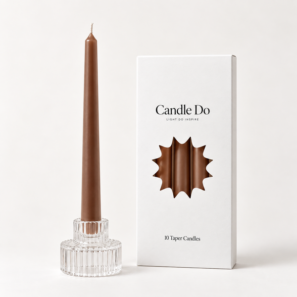 120 x Candle Do Taper Candles Chocolate Brown 25cm Long Bulk