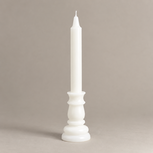 12 x Sculptural Pedestal Candle White