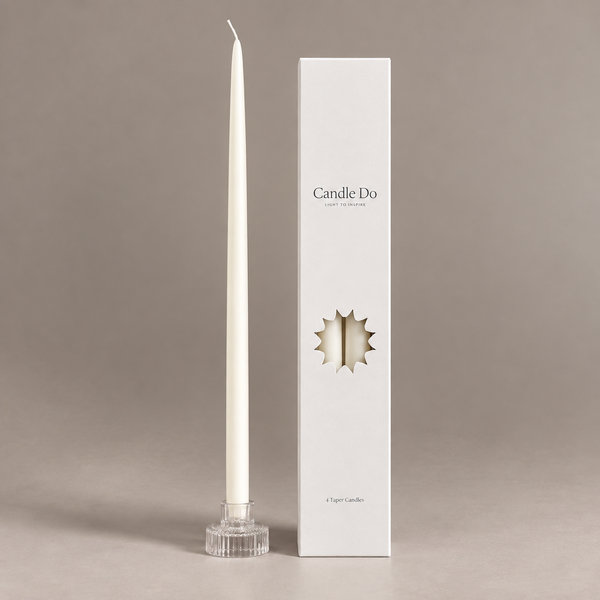 CandleDo 24 x Statement Taper Candles Off White 60cm