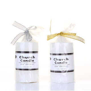 48 x White Unscented Church Candles 5 x 10cm / 2x4'' Box of Wholesale Bulk