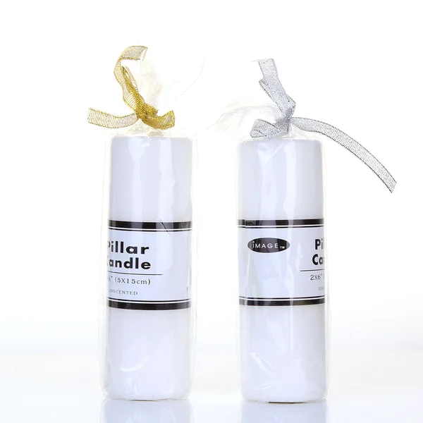 48 x White Unscented Pillar Candles 5 x 15cm / 2x6'' Box of Wholesale Bulk