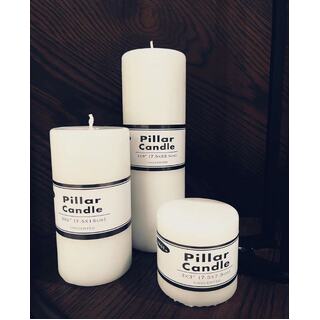 Set of 3 White Unscented Pillar Candles