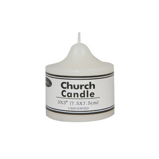 Box of 36 White Unscented Church Candles Wholesale Bulk - 7.5 x 7.5cm / 3x3''
