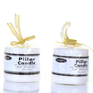 36 x White Unscented Pillar Candles 7.5 x 7.5cm / 3x3'' Box of Wholesale Bulk