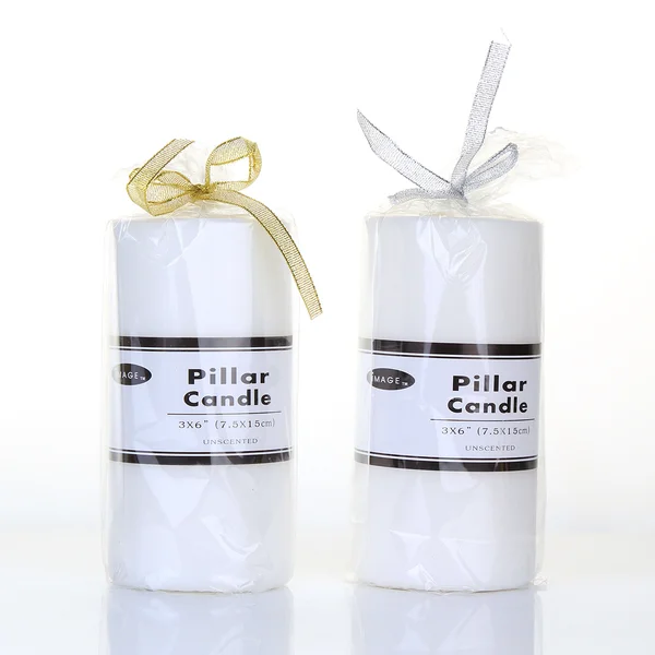 24 x White Unscented Pillar Candles 7.5 x 15cm / 3x6'' Box of Wholesale Bulk