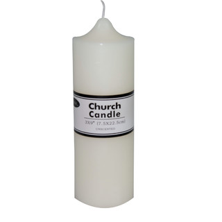 12 x White Unscented Church Candles 7.5 x 22.5cm / 3x9'' Box of Wholesale Bulk