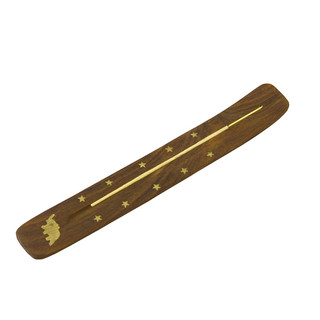 Bulk Lot x 10 Wooden Flat Incense Stick Holder Burner Stand Boat 26cm