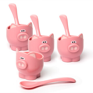 Joie MSC Oink Oink Egg Cup and Spoon Set of 4