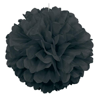 10 X 8" Black Tissue Paper Ball Pom Poms 