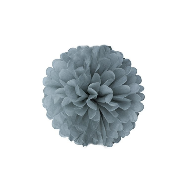 10 X 8" Grey Tissue Paper Ball Pom Poms 