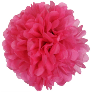 10 X 8" Hot Pink Tissue Paper Ball Pom Poms 