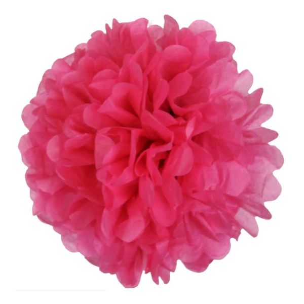 10 X 8" Hot Pink Tissue Paper Ball Pom Poms 