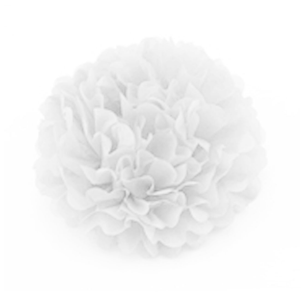 10 X 10" White Tissue Paper Ball Pom Poms