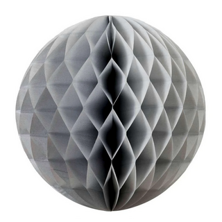 12 x Grey Paper Pom Poms Honeycomb Balls 28cm