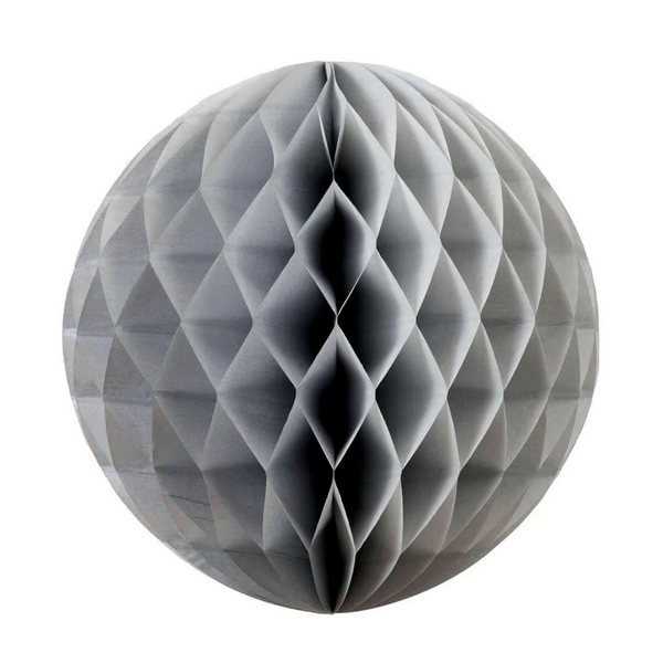 12 x Grey Paper Pom Poms Honeycomb Balls 28cm