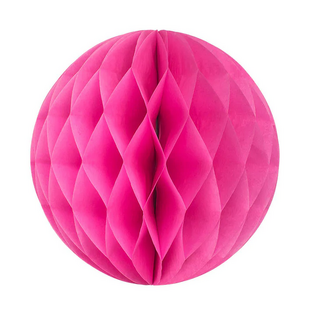 12 x Hot Pink Paper Pom Poms Honeycomb Balls 28cm