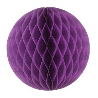 12 x Purple Paper Pom Poms Honeycomb Balls 28cm