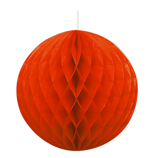 12 x Red Paper Pom Poms Honeycomb Balls 28cm