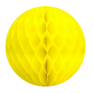 12 x Yellow Paper Pom Poms Honeycomb Balls 28cm
